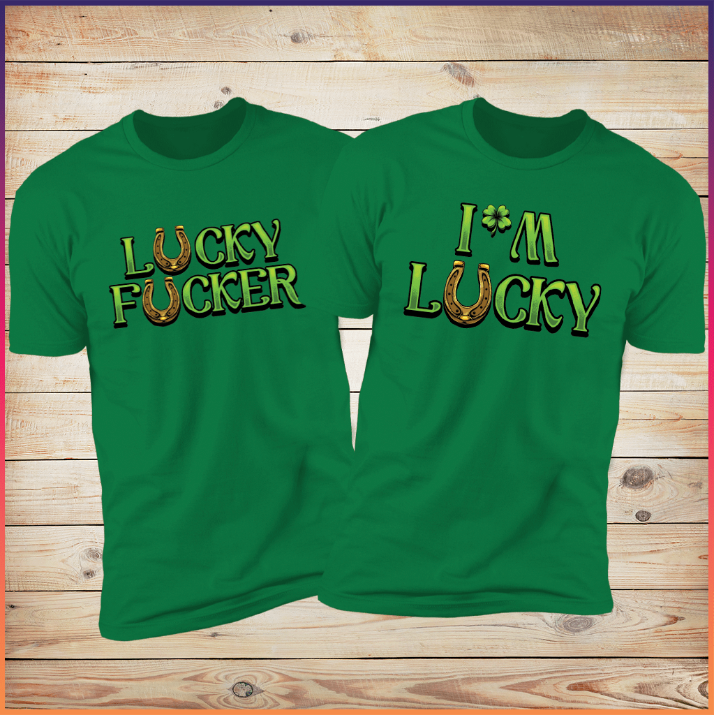 I’m Lucky & Lucky F Couples Irish Green Deluxe Tee Bundle