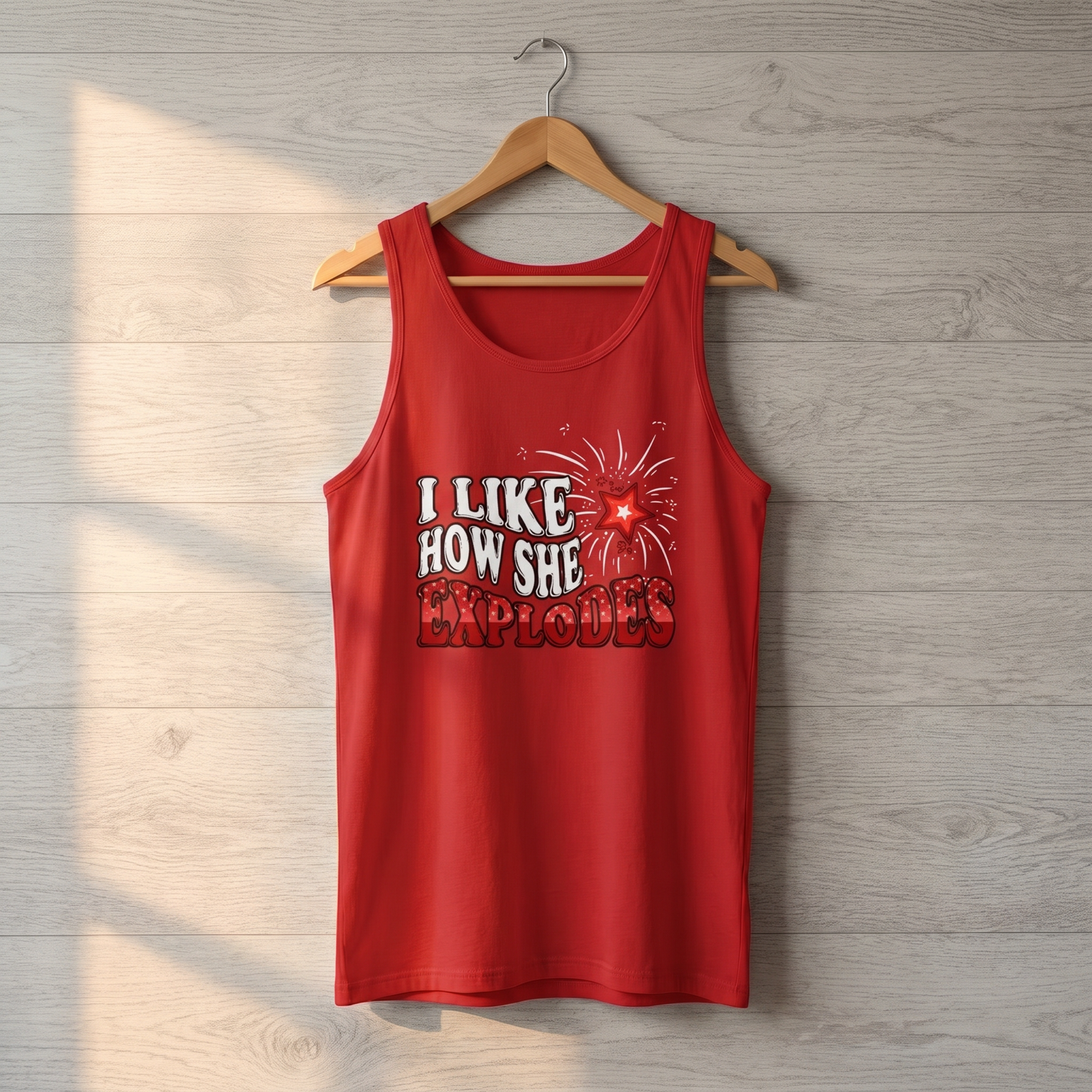I Like How She Explodes tank - Red