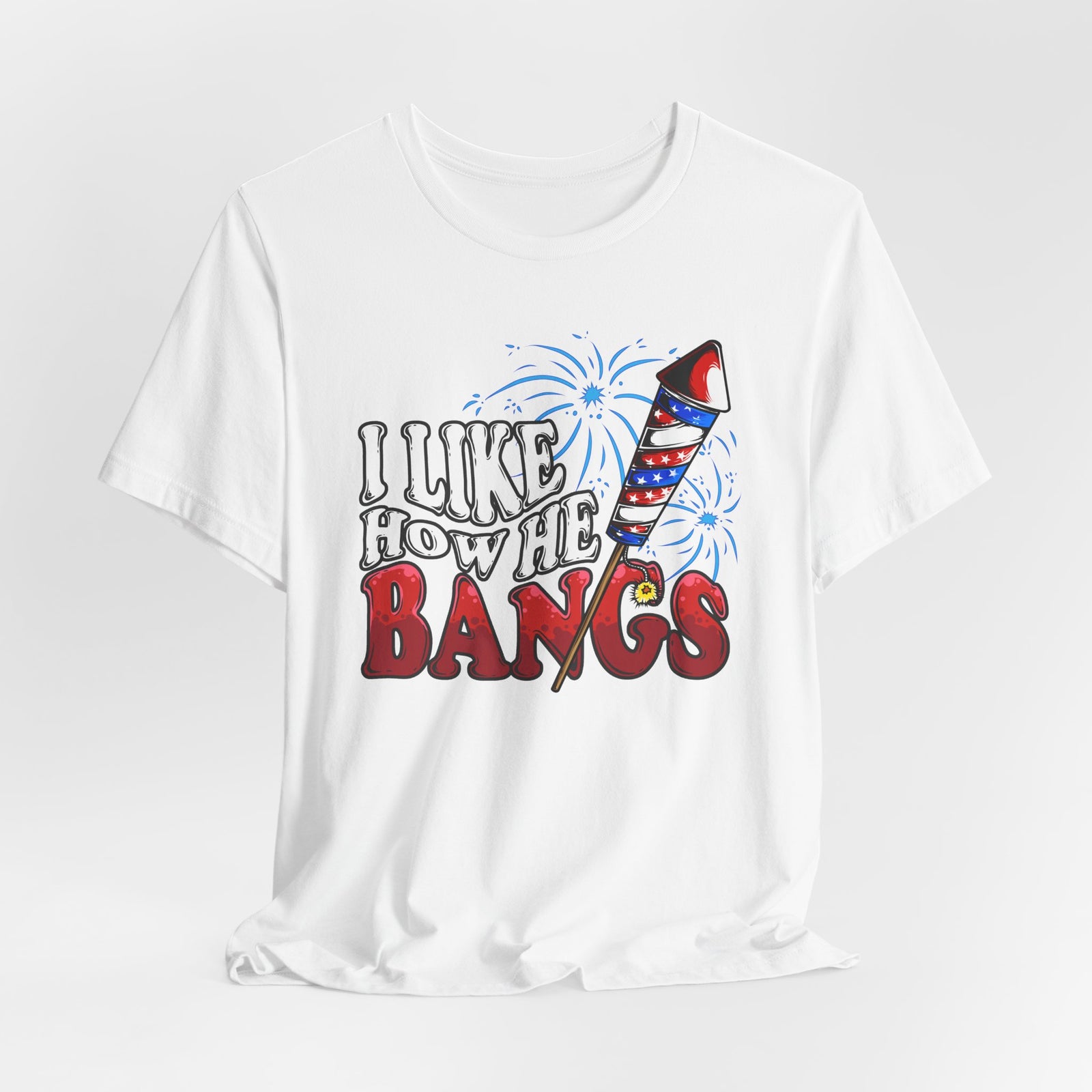 I Like How He Bangs White Deluxe Tee