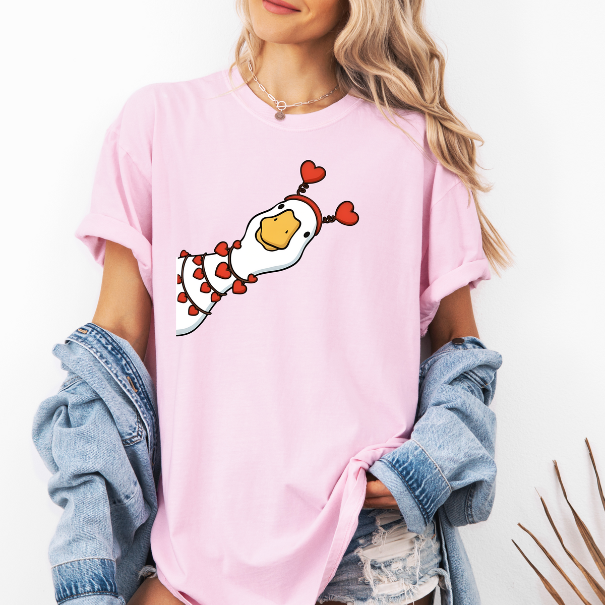 Cute Heart Goose T-Shirt — Valentine’s Day Cute Animal Tee