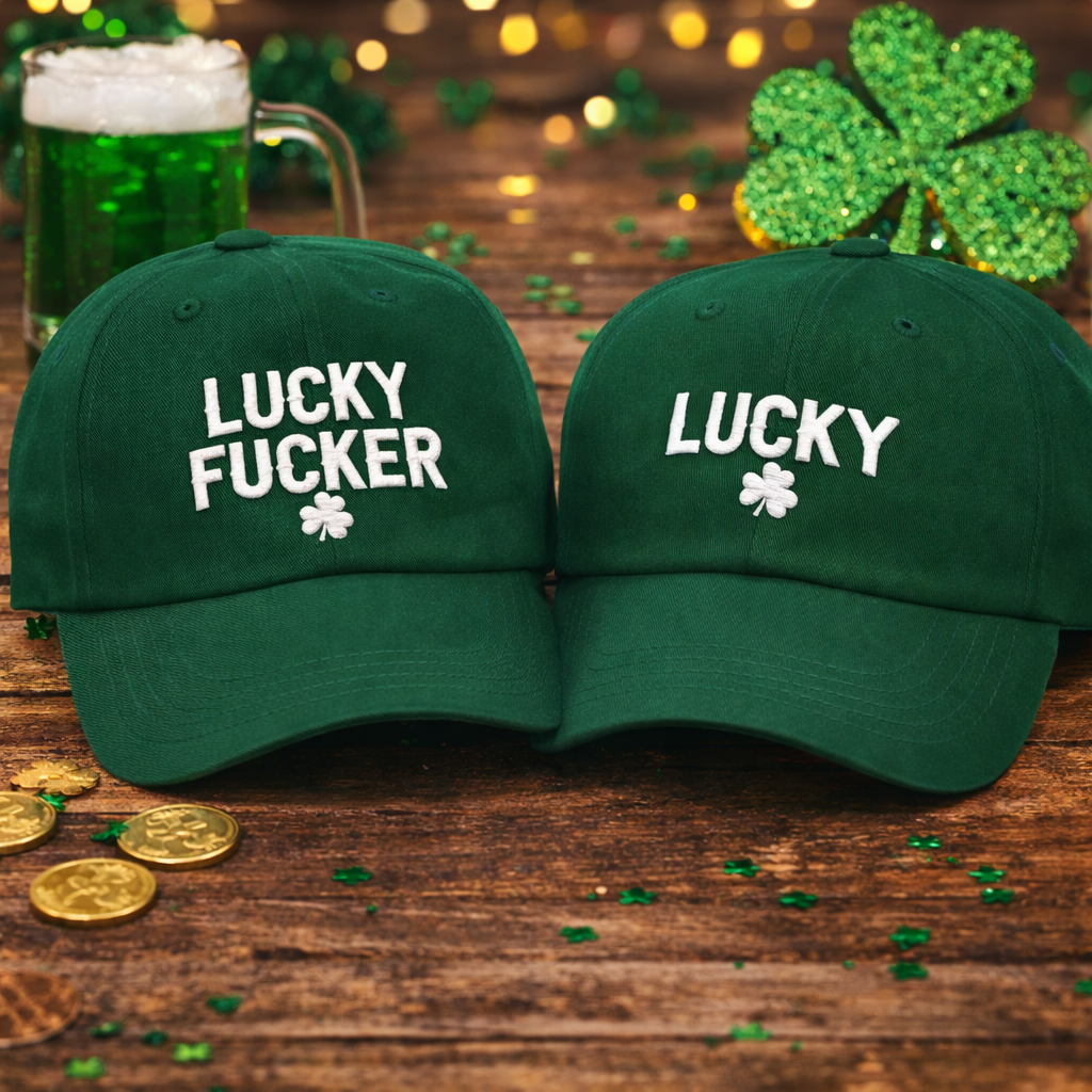 Lucky & "Lucky F*cker" Embroidered Caps!