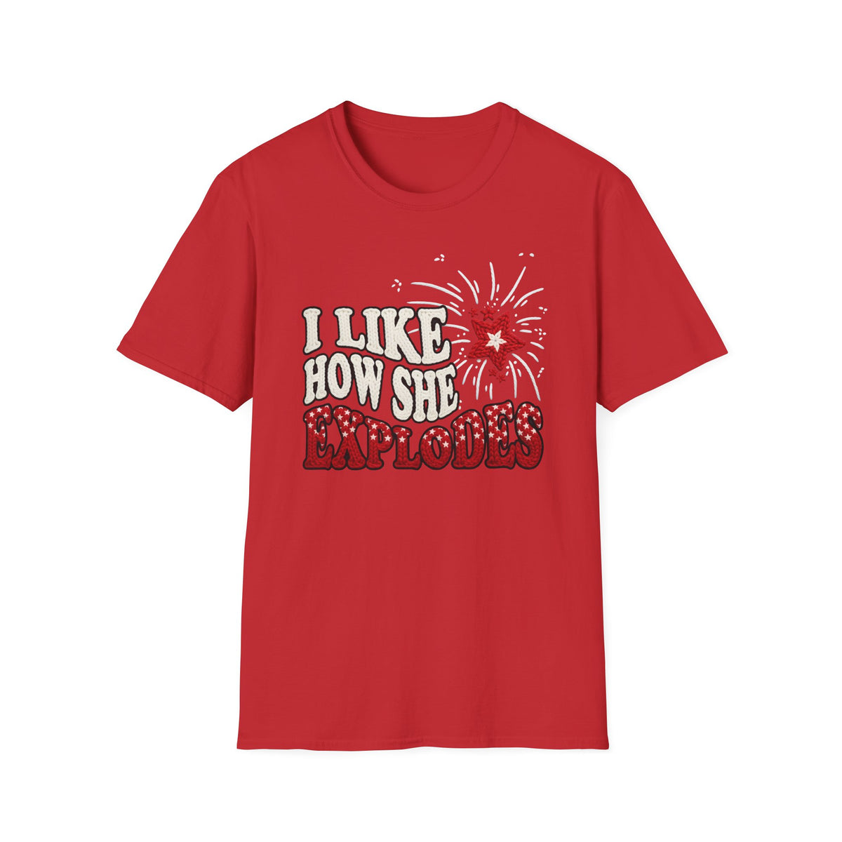 I Like How She Explodes Deluxe Red Tee | 250th Anniversary Edition