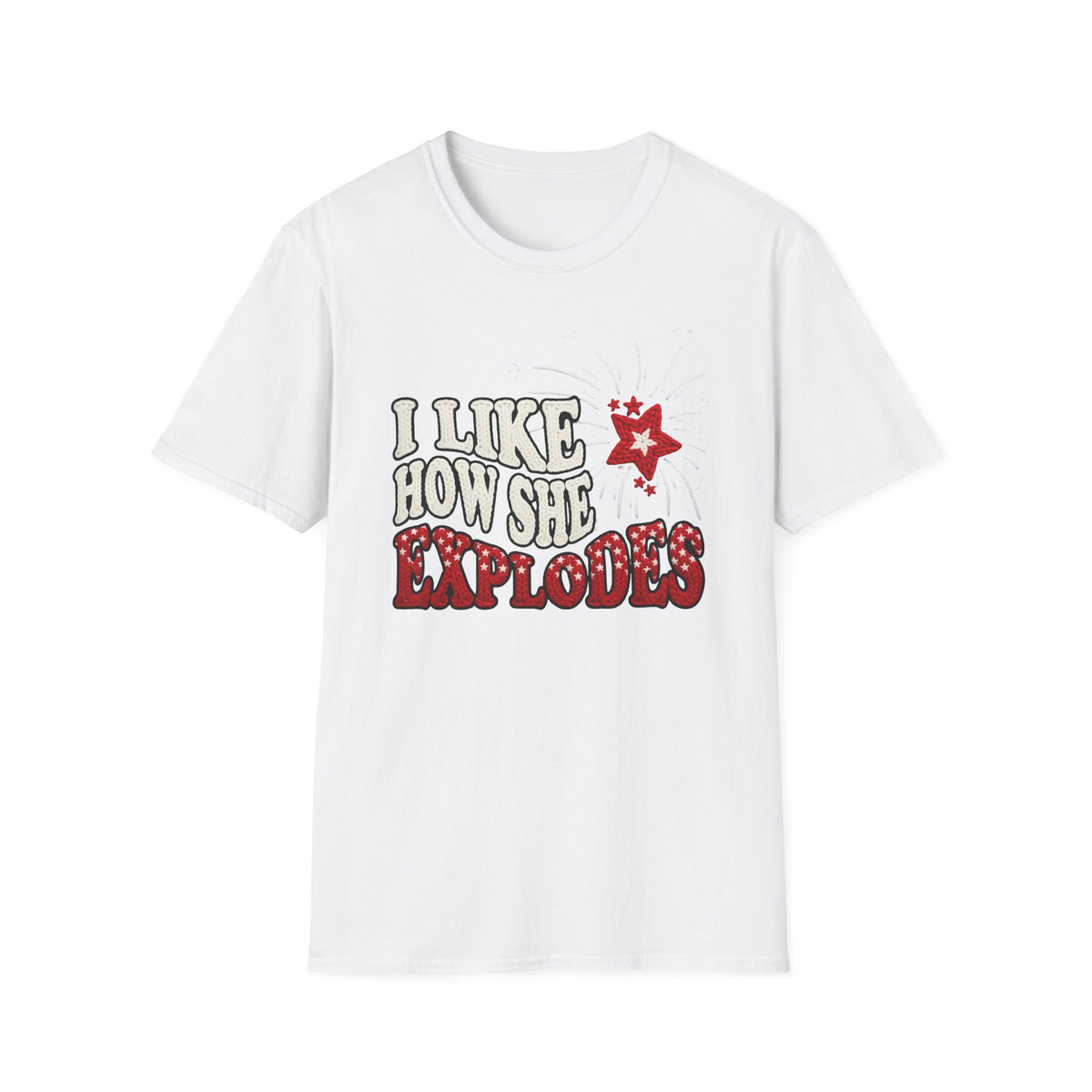 I Like How She Explodes Deluxe Red Tee | 250th Anniversary Edition