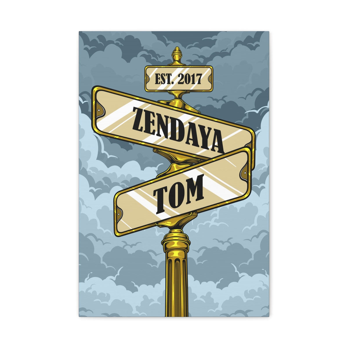 Anniversary Couple Personalized Custom Vertical Canvas - Gift For Husband Wife, Anniversary