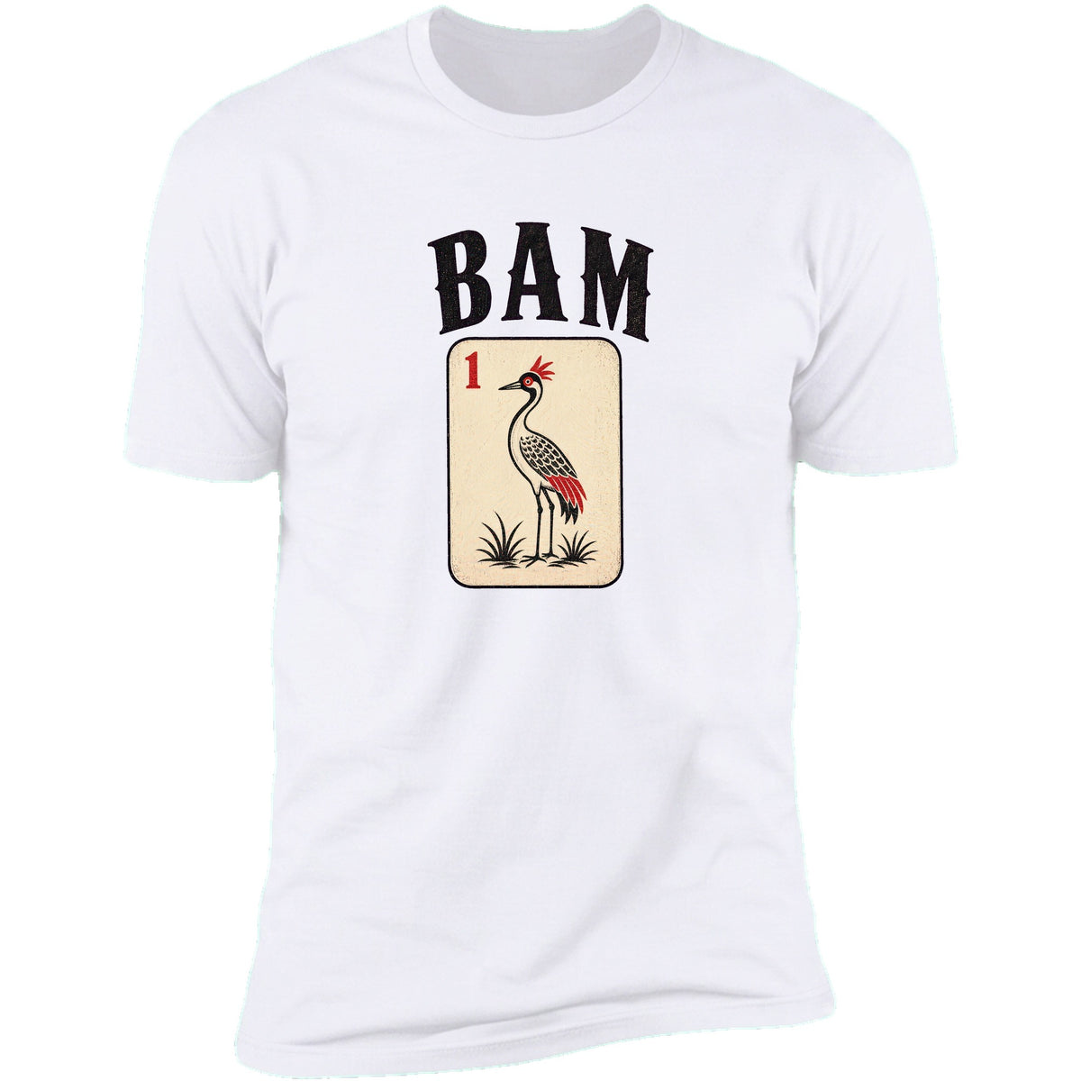 BAM mahjong tee front