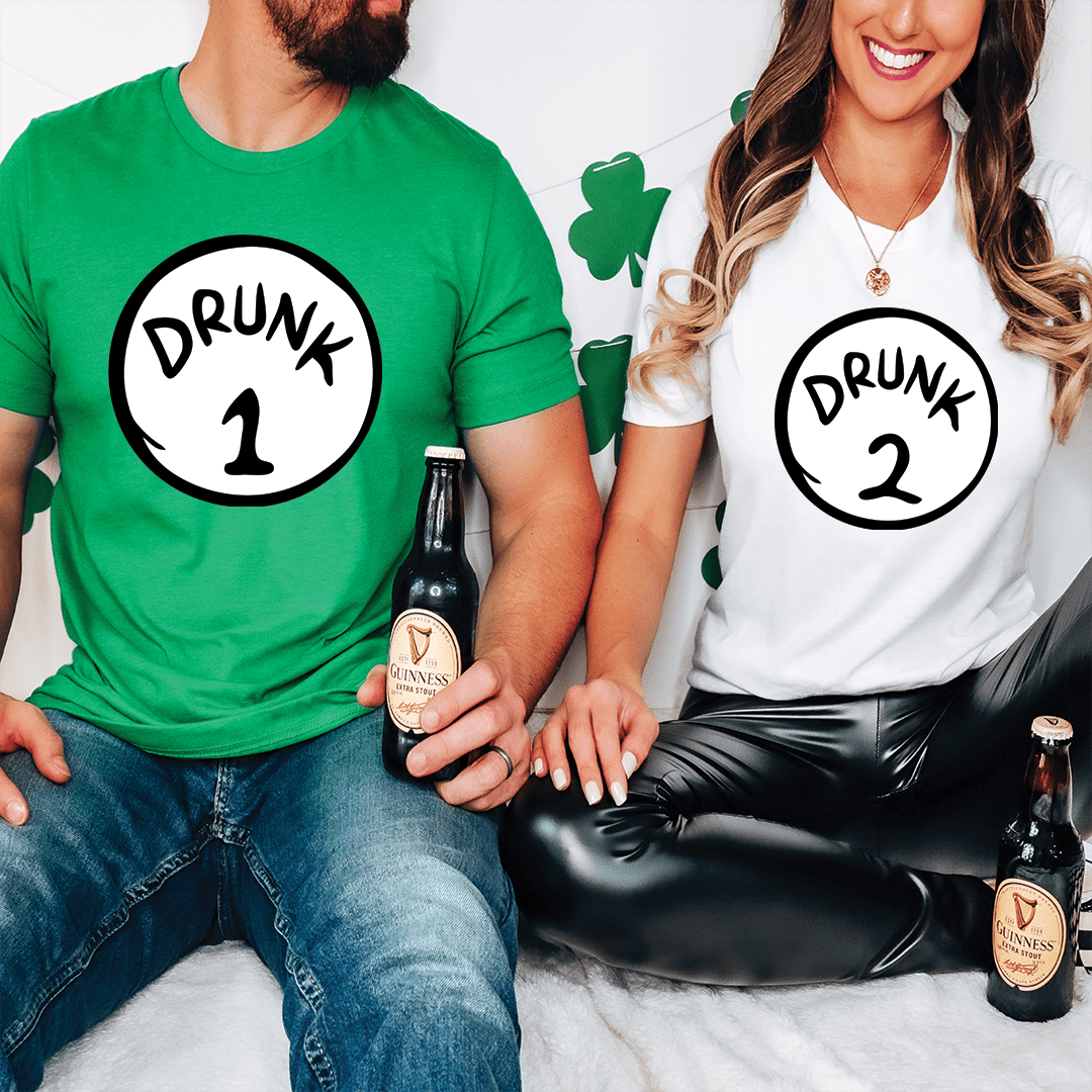 Drunk 1 &amp; 2 St. Patrick day Drinking Shirt