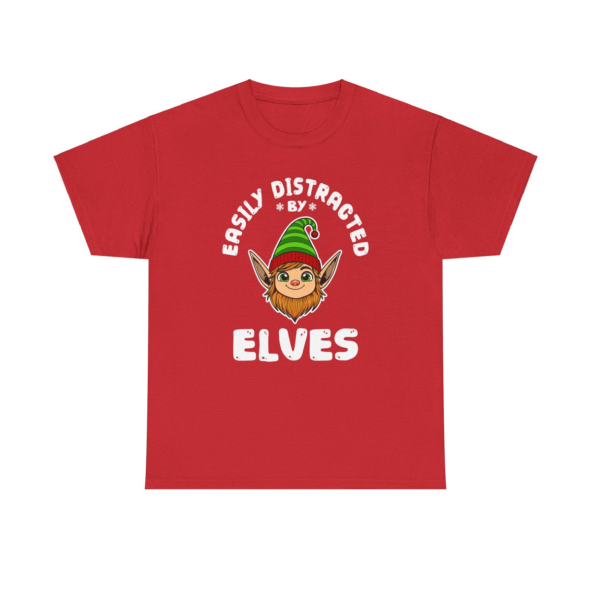 easily distracted by Elves Unisex Cotton Tee