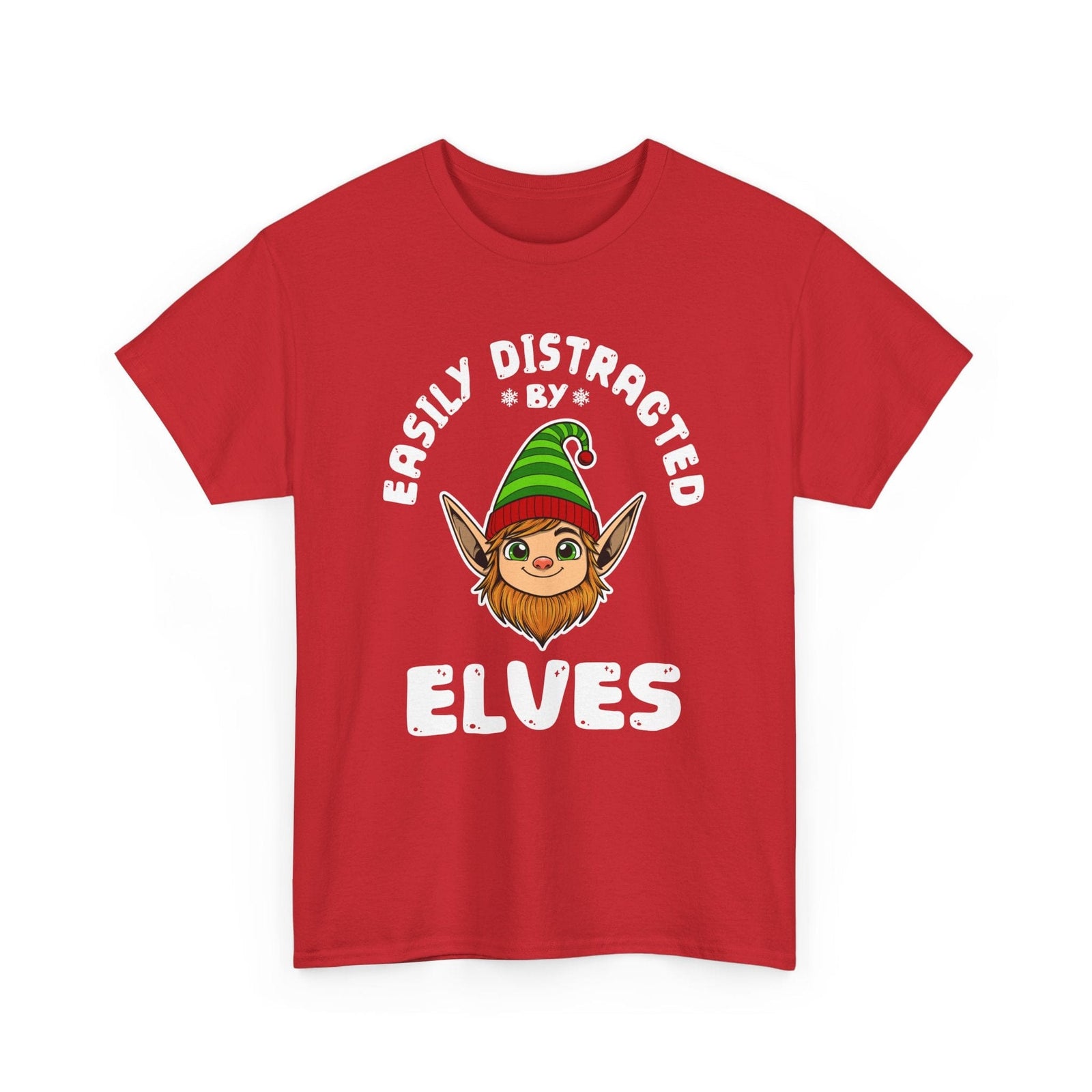 easily distracted by Elves Unisex Cotton Tee