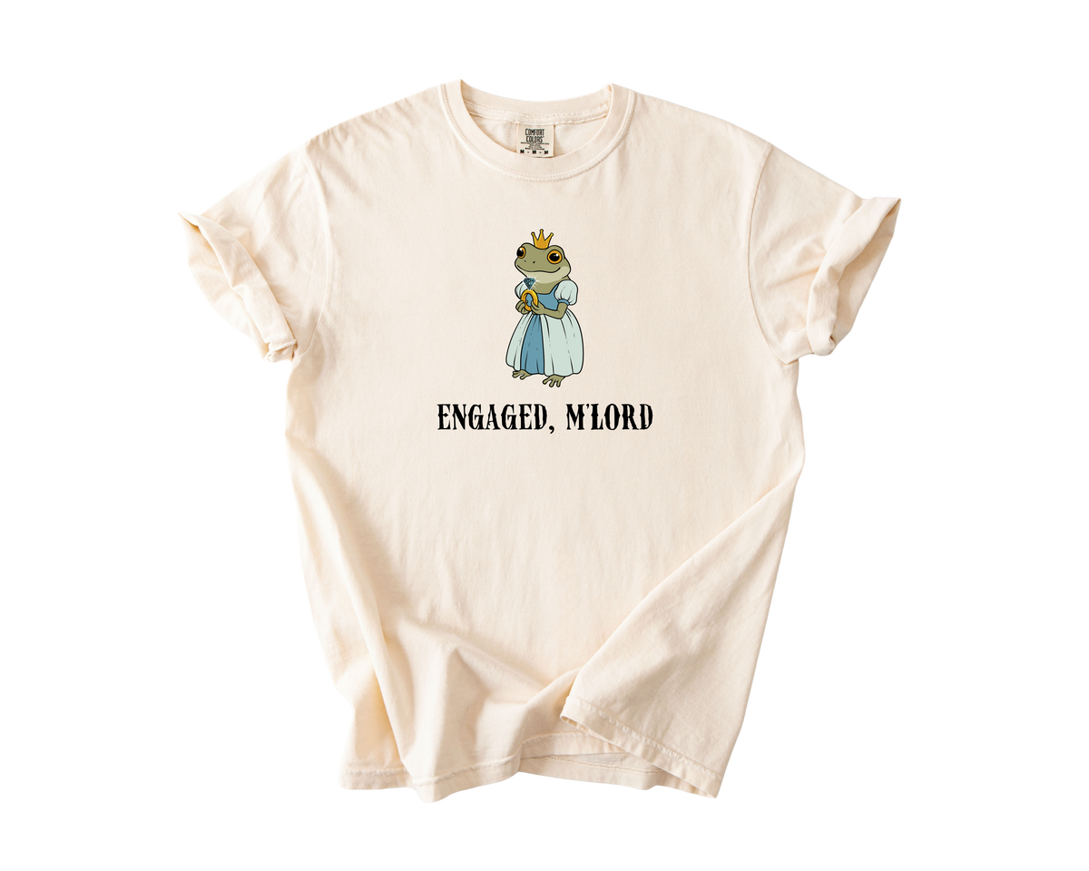 “M’LADY SAID YES” + “ENGAGED, M’LORD” Comfort Colors® Engagement Tee Bundle
