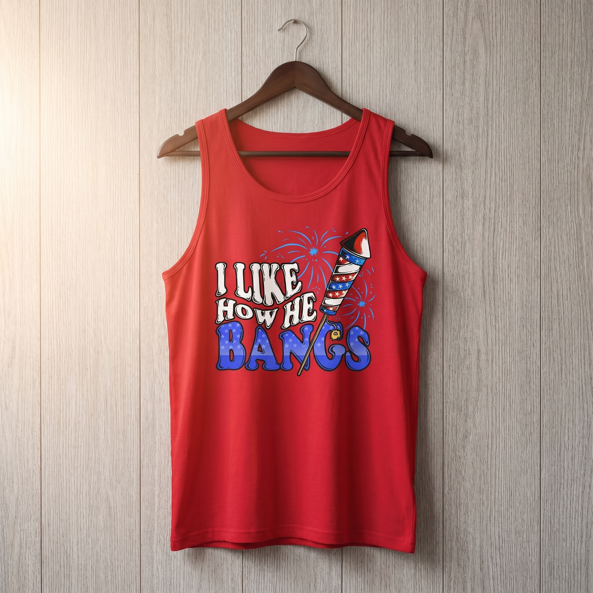 I Like How He Bangs tank - Red