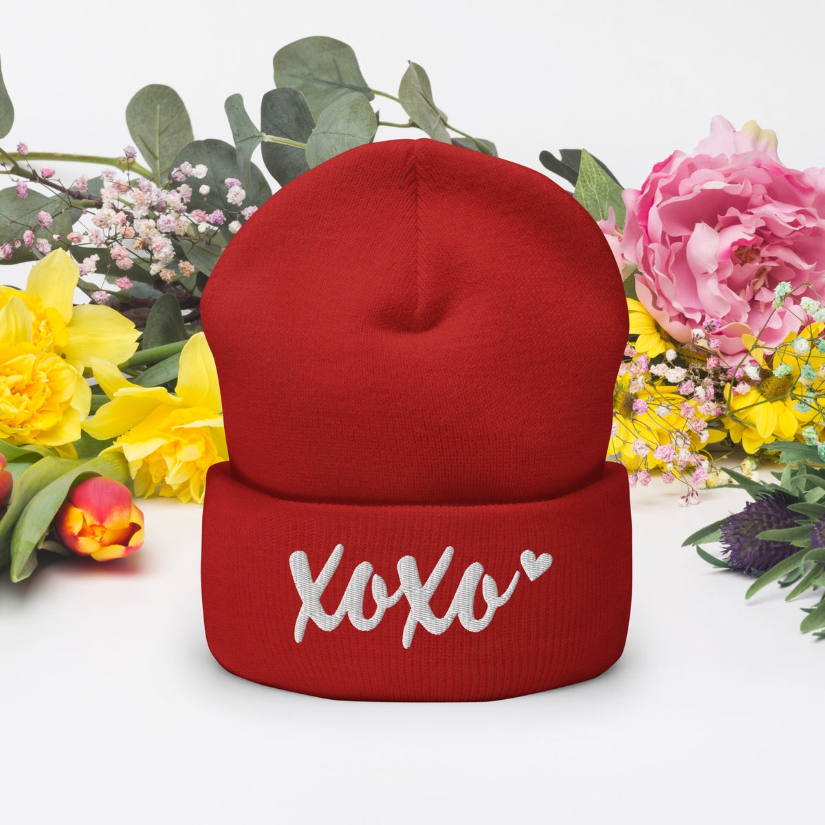 Hugs & Kisses Cuffed Beanie