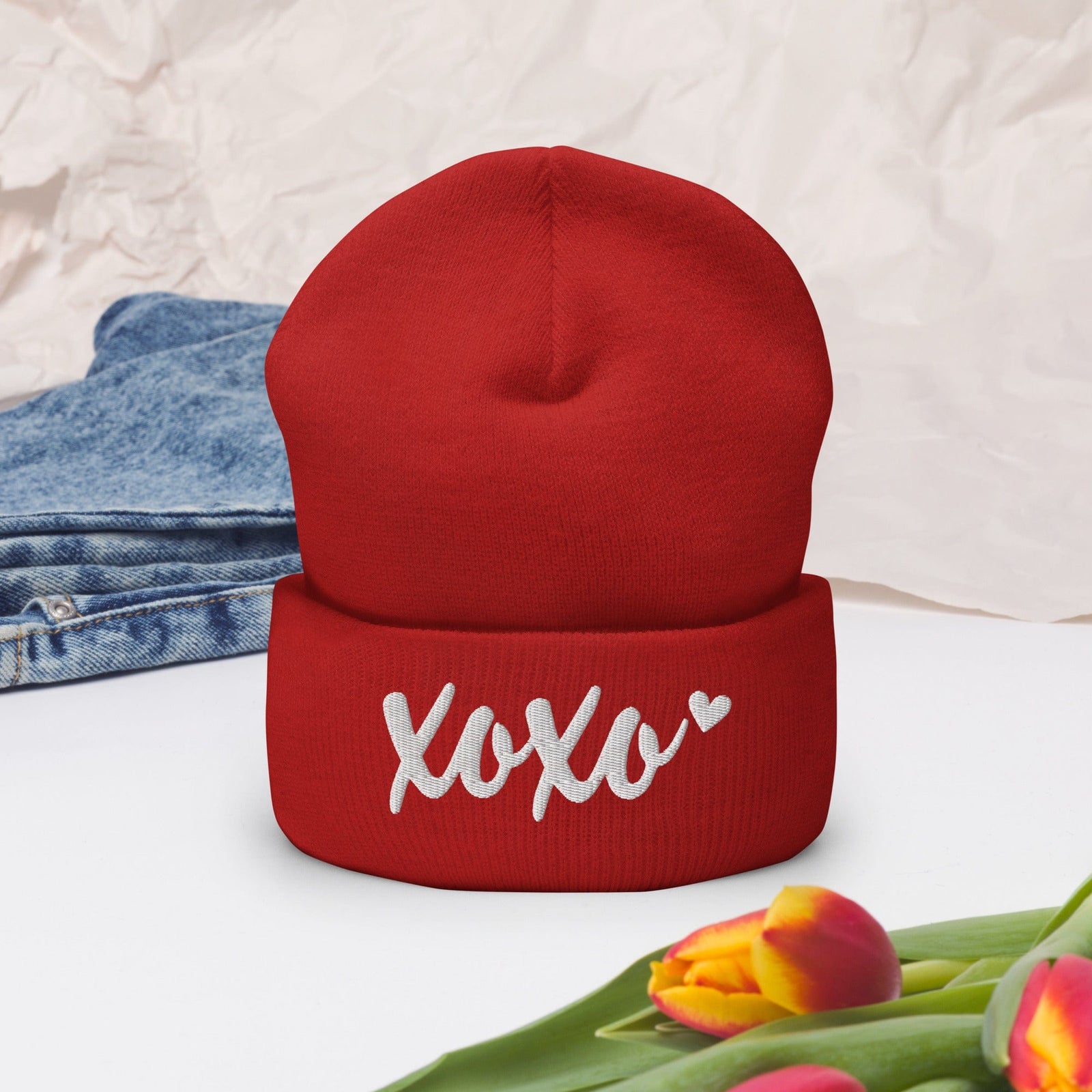 Hugs & Kisses Cuffed Beanie