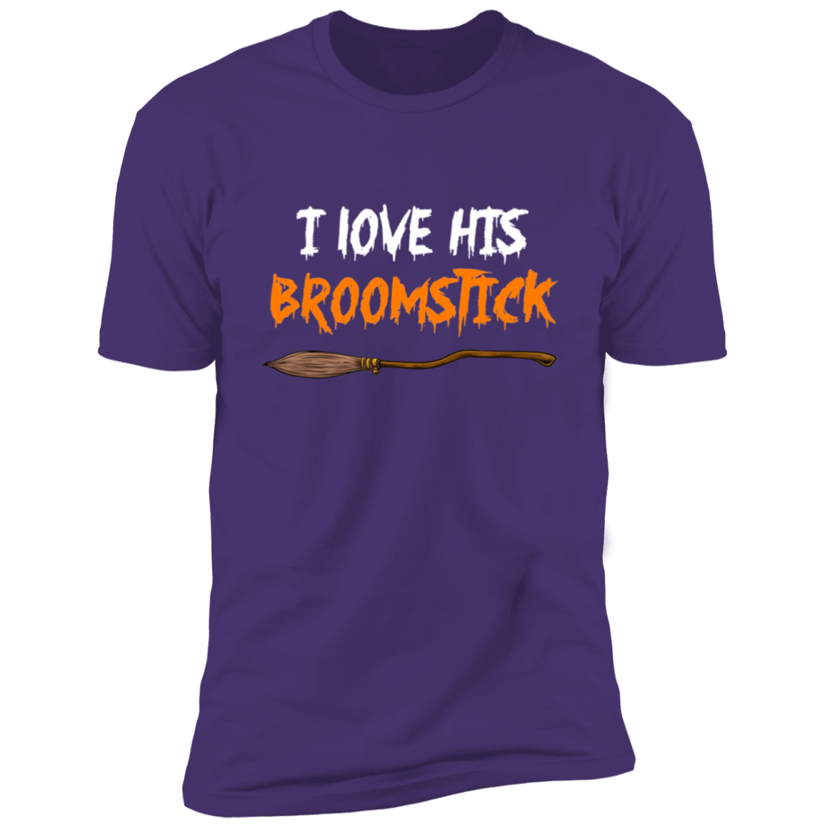 I Love His Broomstick &amp; I Love her Pumpkins Deluxe Purple Tees