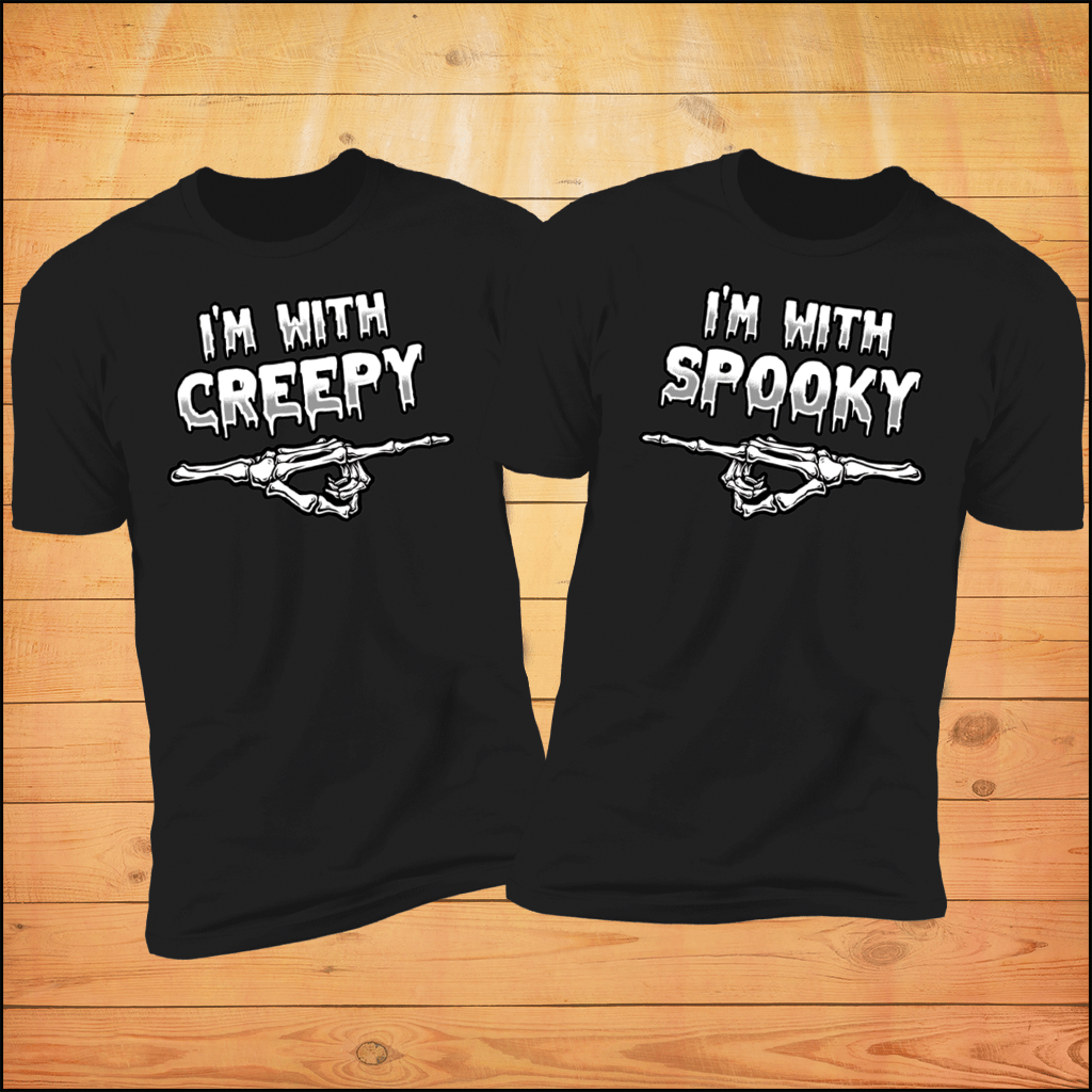 I'm With Creepy & I'm With Spooky Couples Shirts