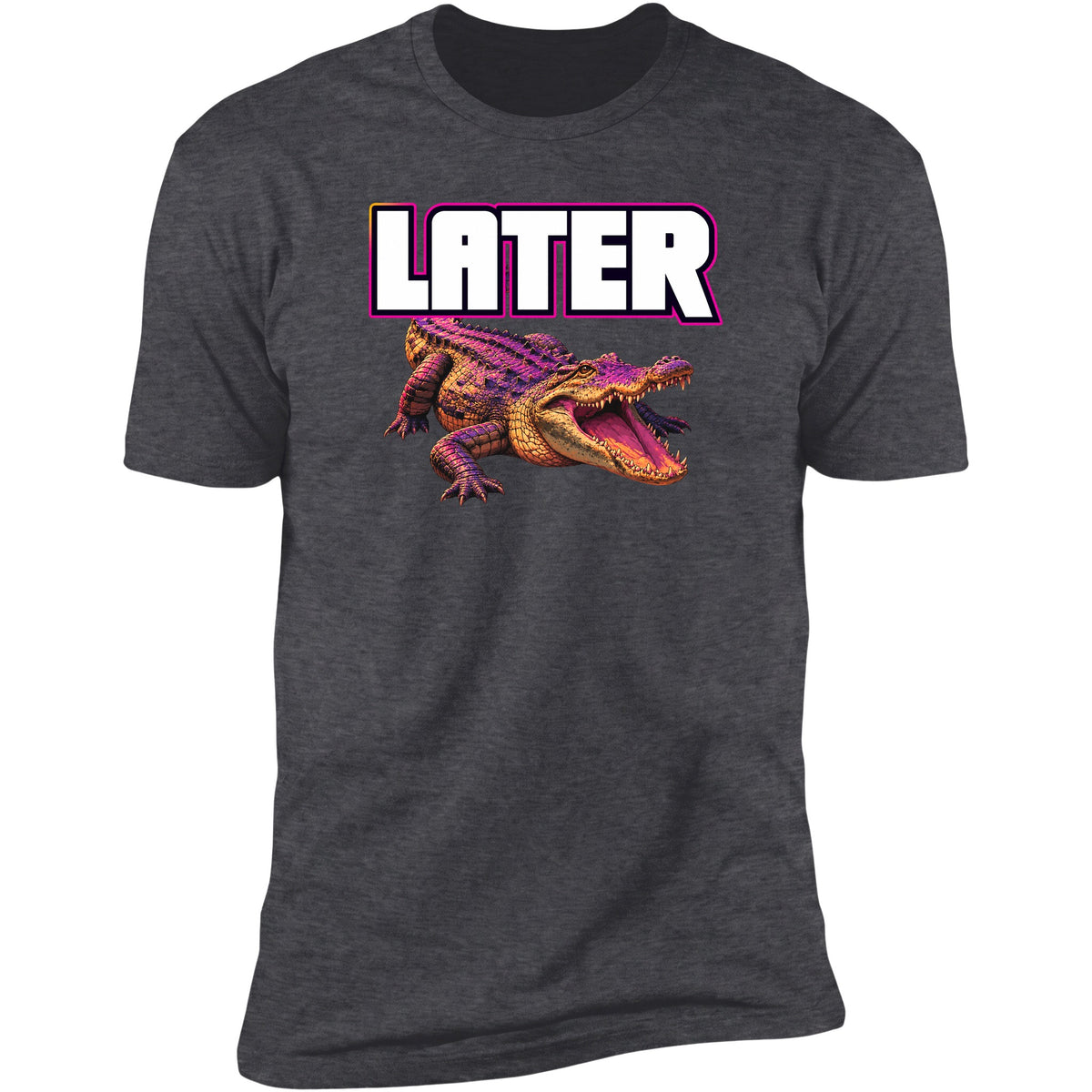 Later alligator tee, Dark Heather