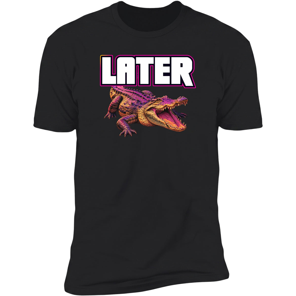 Later neon gator tee, Black