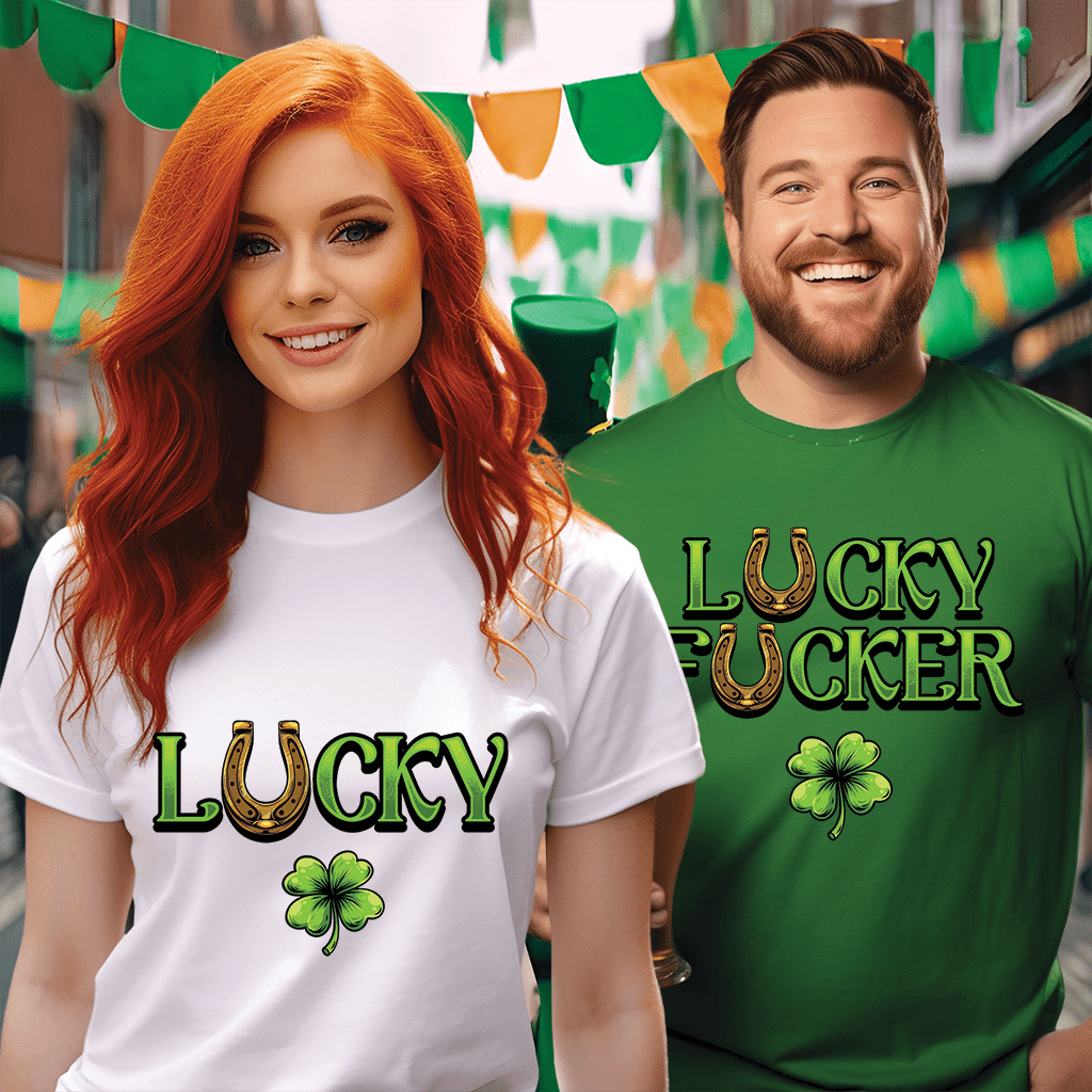 Lucky & Lucky F*ucker St Patricks Day Drinking Shirts!