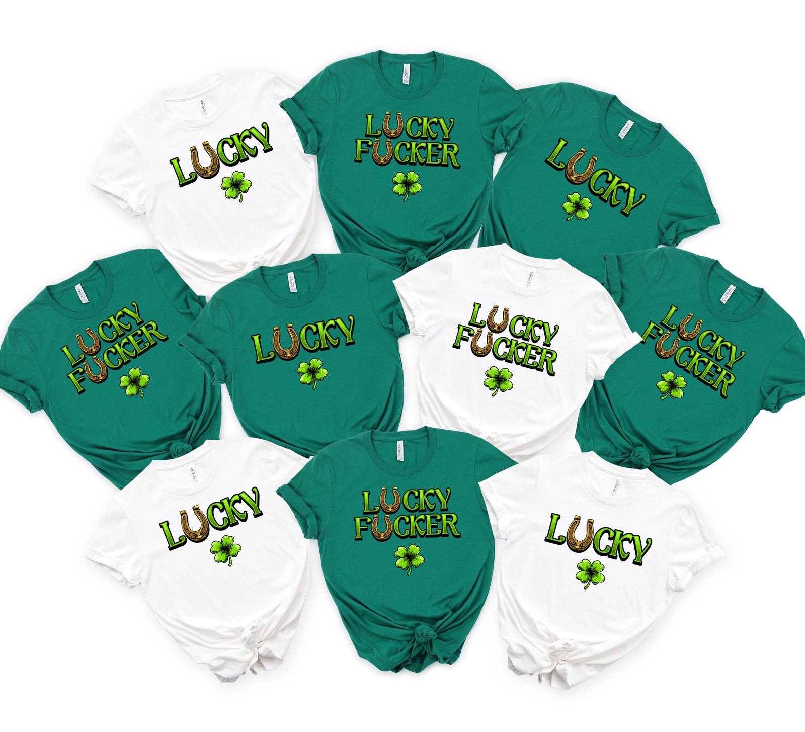 Lucky & Lucky F*ucker St Patricks Day Drinking Shirts