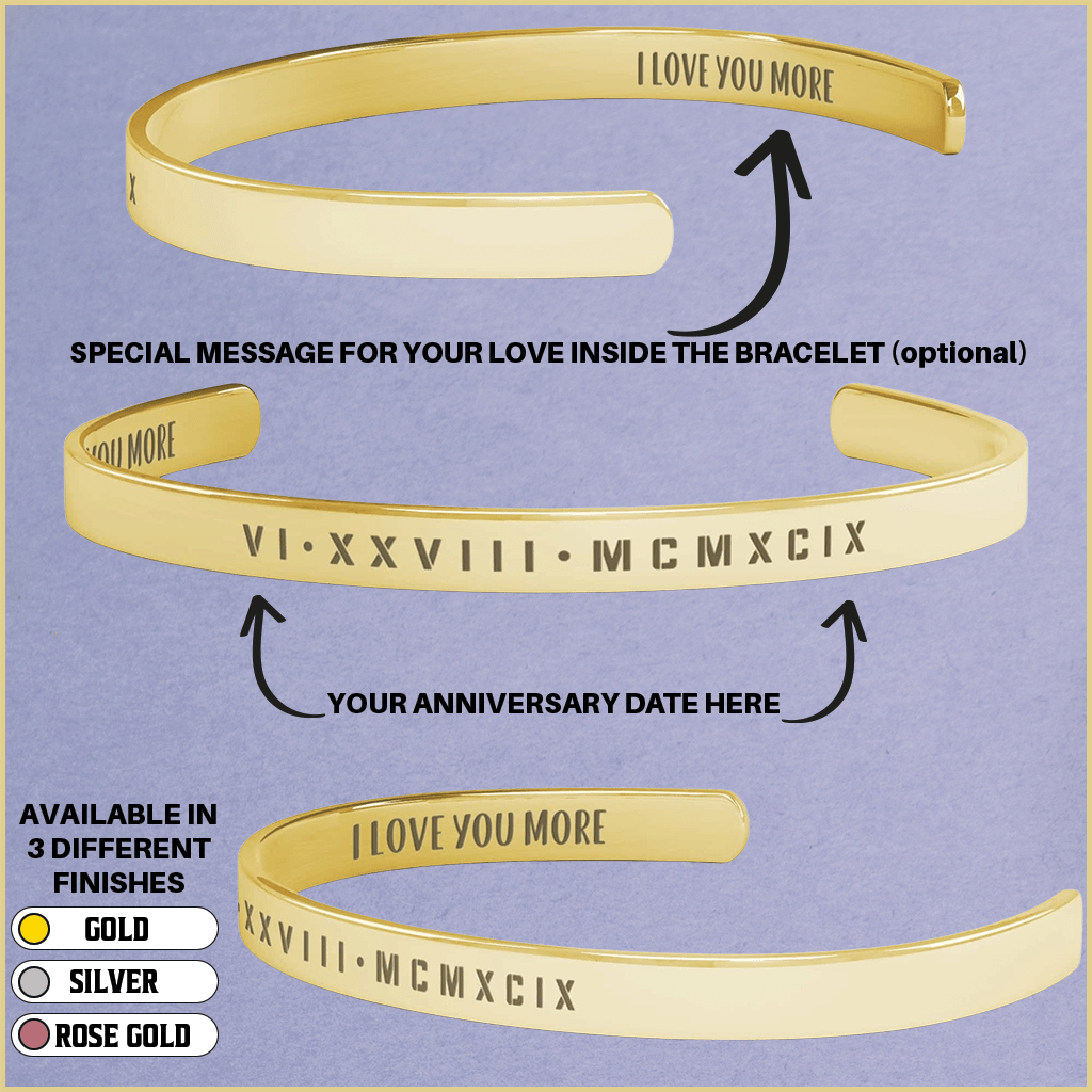 Personalized Roman Numeral Bracelet