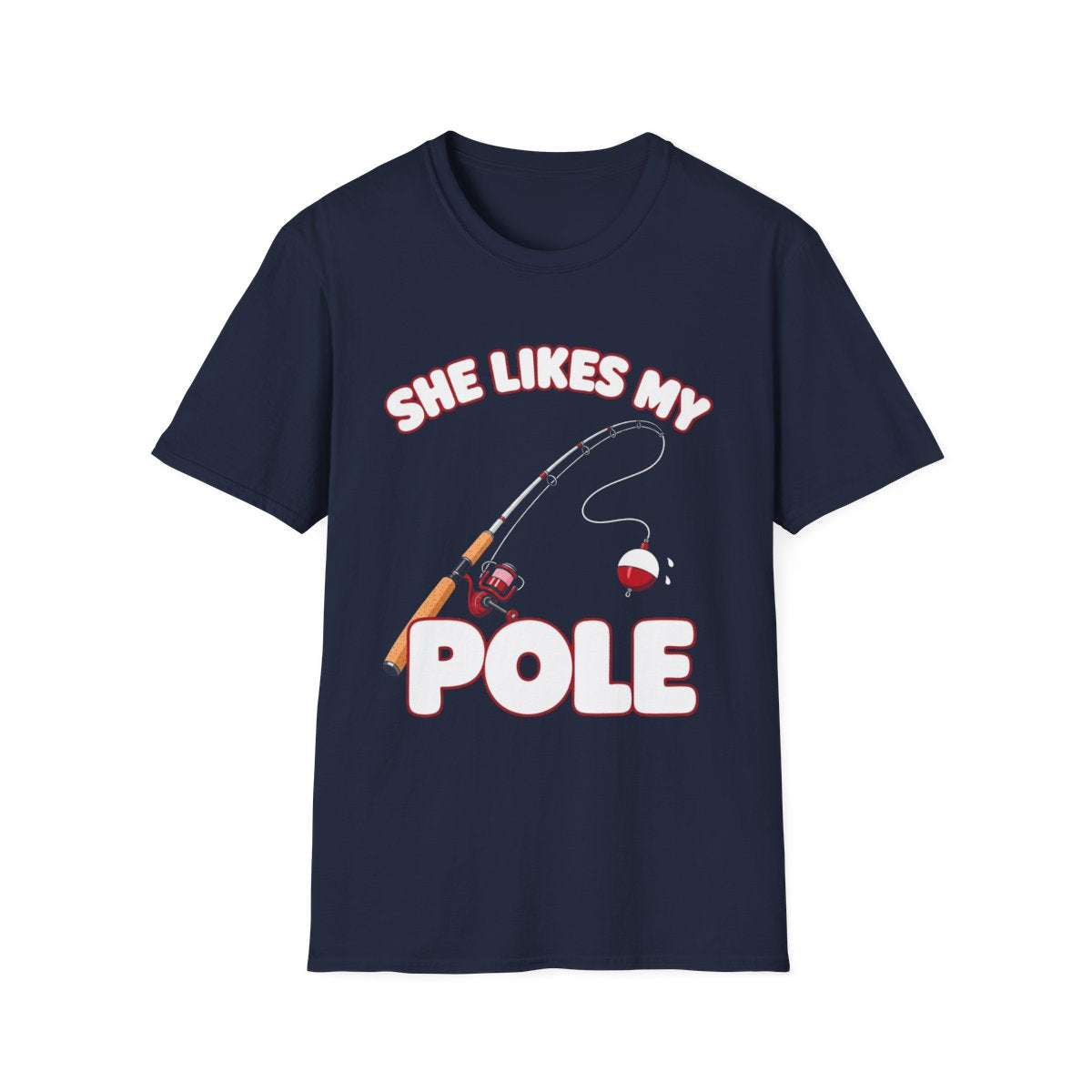 She Likes My Pole halftone tee, Navy, front