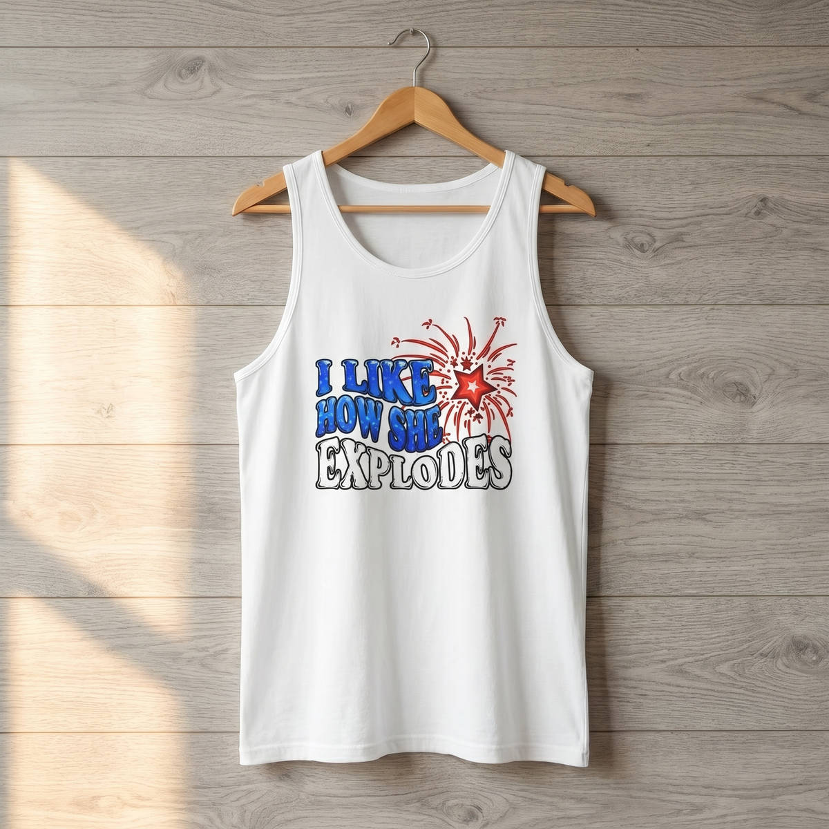 I Like How She Explodes tank - White
