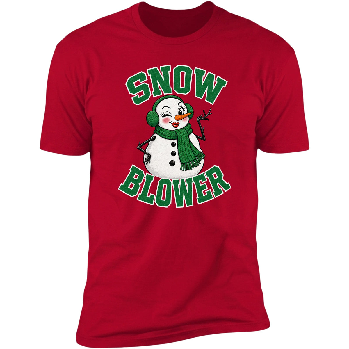 Snow Blower Christmas couples tee