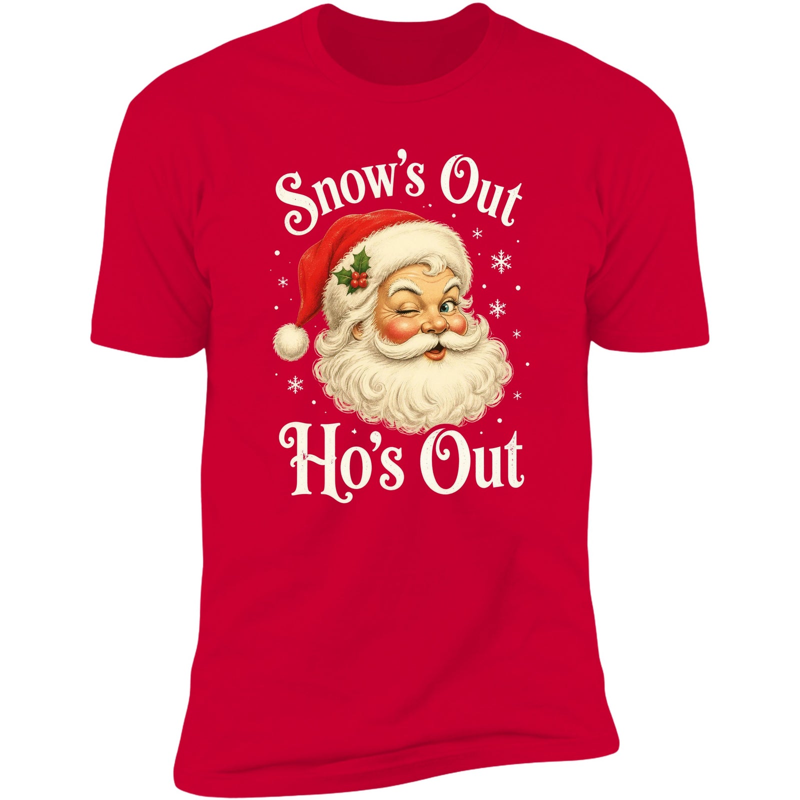 Snow's Out Ho's Out tee in Red