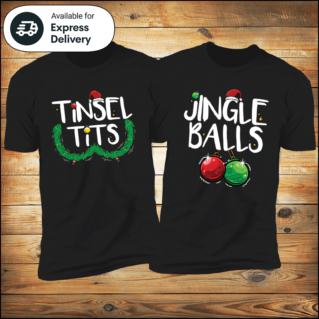 Tinsel Tits & Jingle Balls Tinsel Tits | Deluxe Black Tees